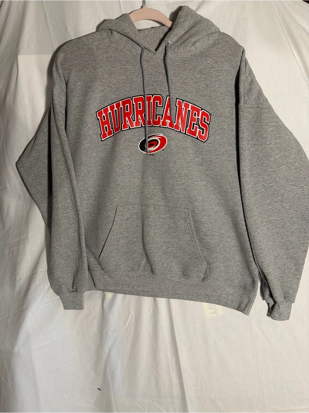 #345 Hanes Gray Hoodie with Red Hurricanes Logo